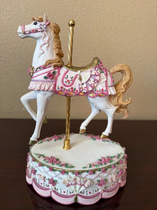 San Francisco Music Box Company Other - 1996 San Francisco Music Box Carousel Horse Roses Butterflies All I Ask of You